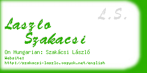 laszlo szakacsi business card